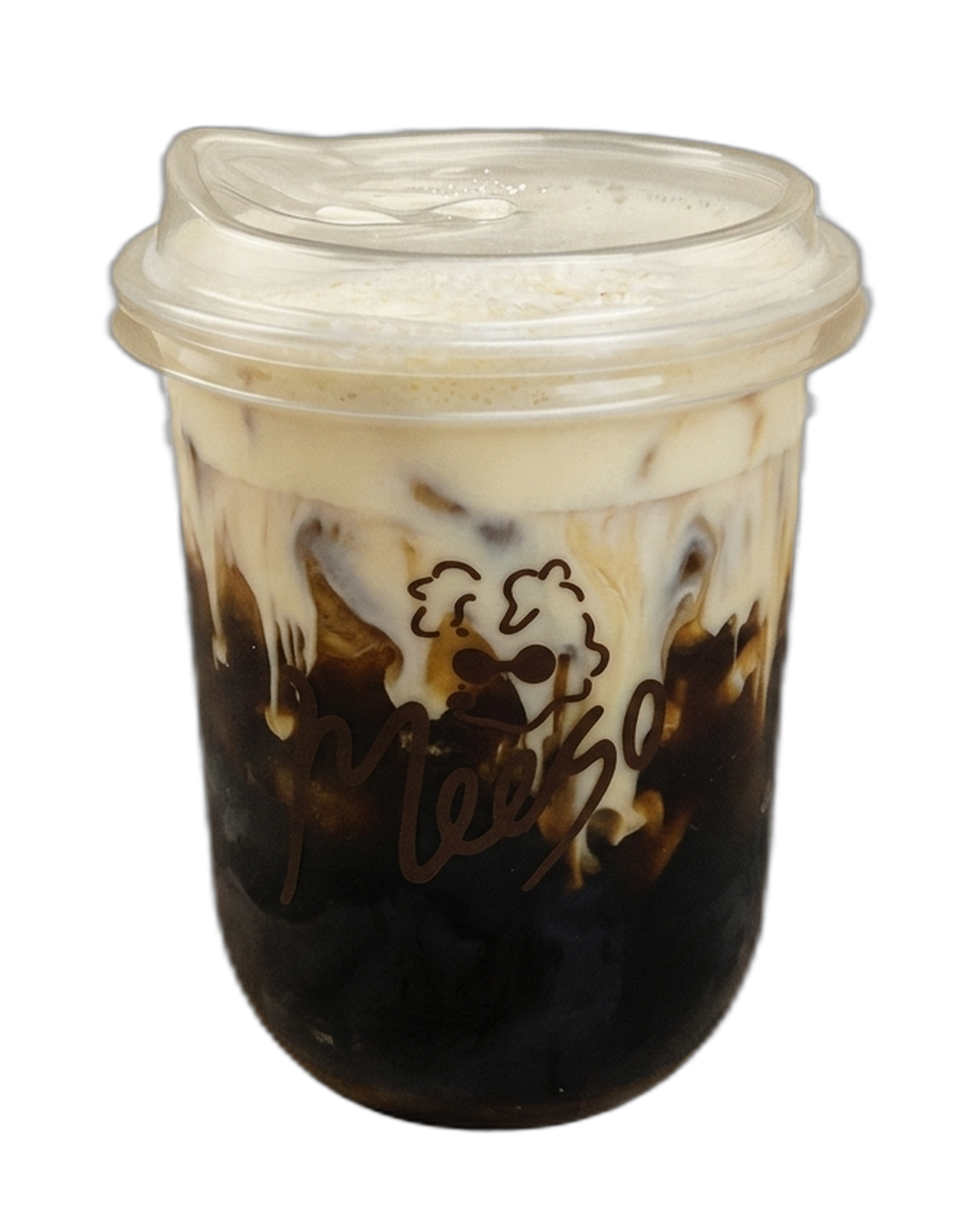 Salted Vietnamese coffee in a branded Meeso cup.